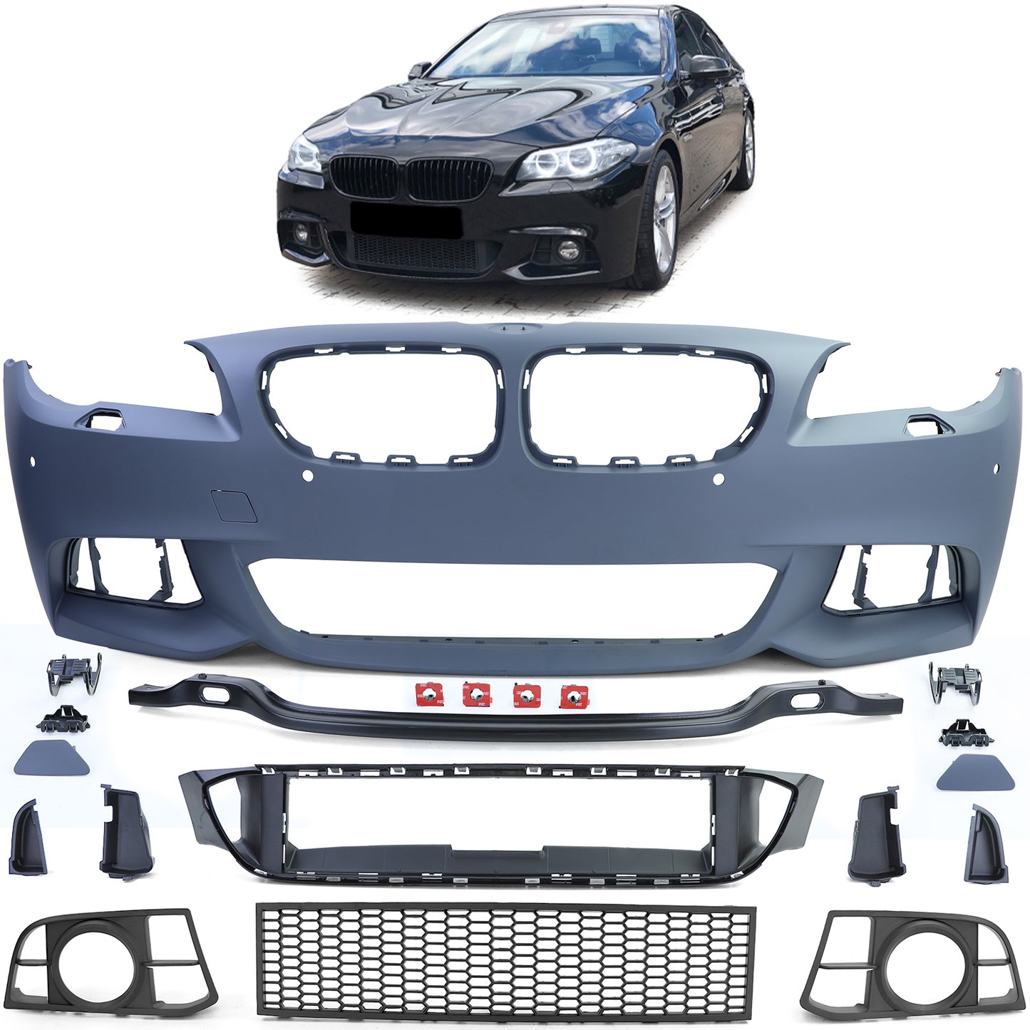 BMW Serie 5 F10 F11 13-17 Ottica sportiva paraurti anteriore PDC SRA con ABE