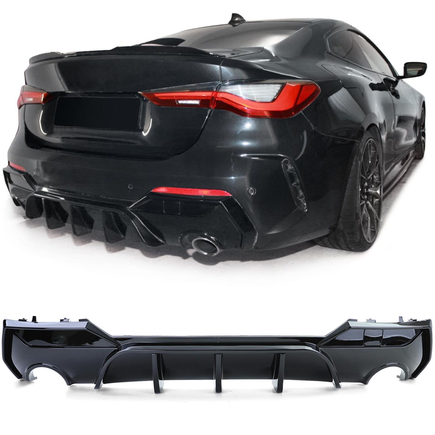 BMW Serie 4 G22 G23 420 430 da 2020 Diffusore posteriore Performance nero lucido