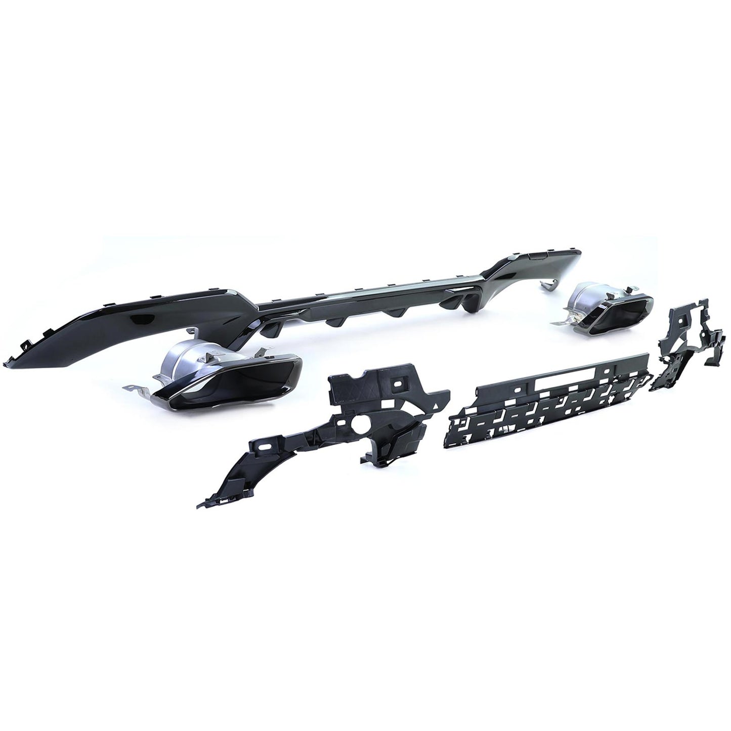 BMW Serie 3 G20 G21 320 330 Diffusore posteriore sportivo lucido + terminali di scarico 340