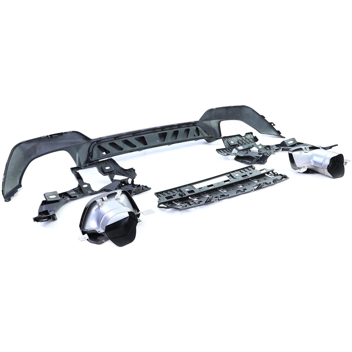 BMW Serie 3 G20 G21 320 330 Diffusore posteriore sportivo lucido + terminali di scarico 340