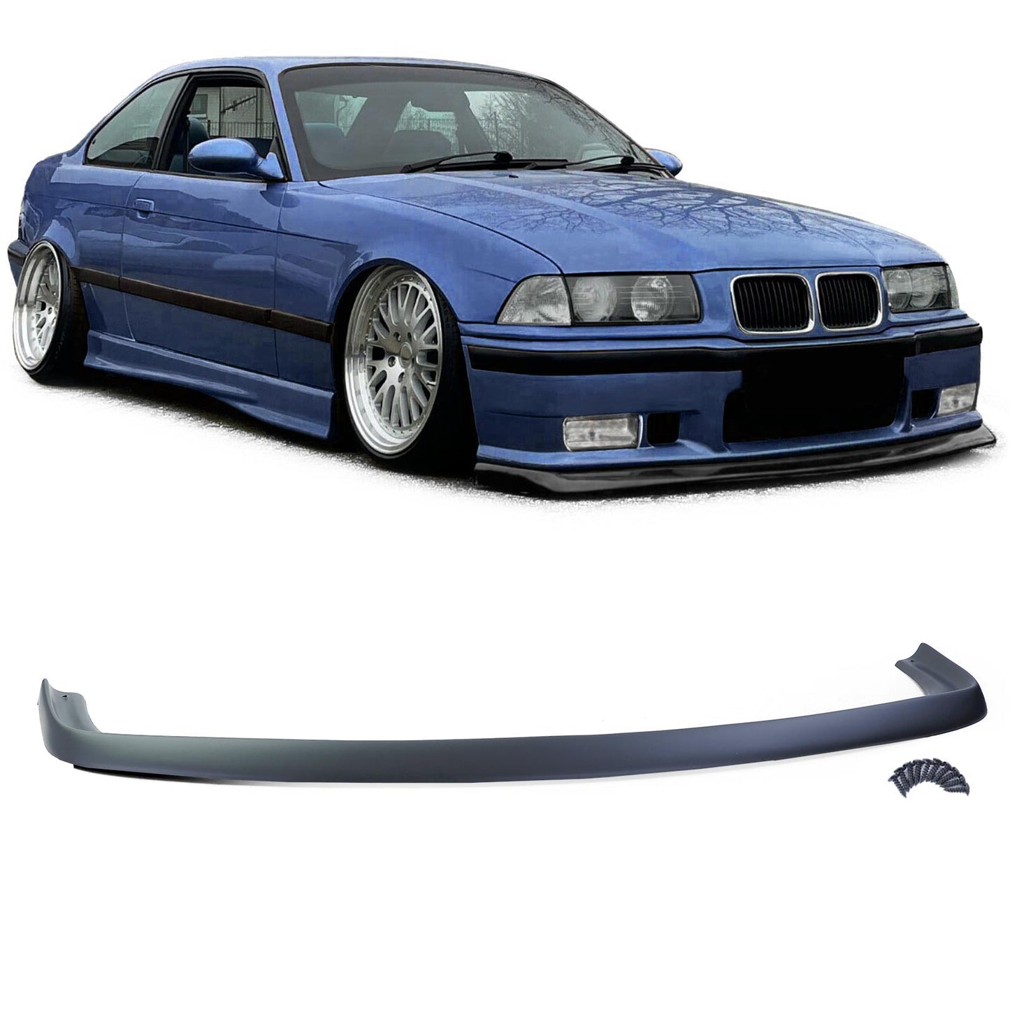 BMW Serie 3 E36 90-99 Labbro dello spoiler anteriore FATLIP nero opaco