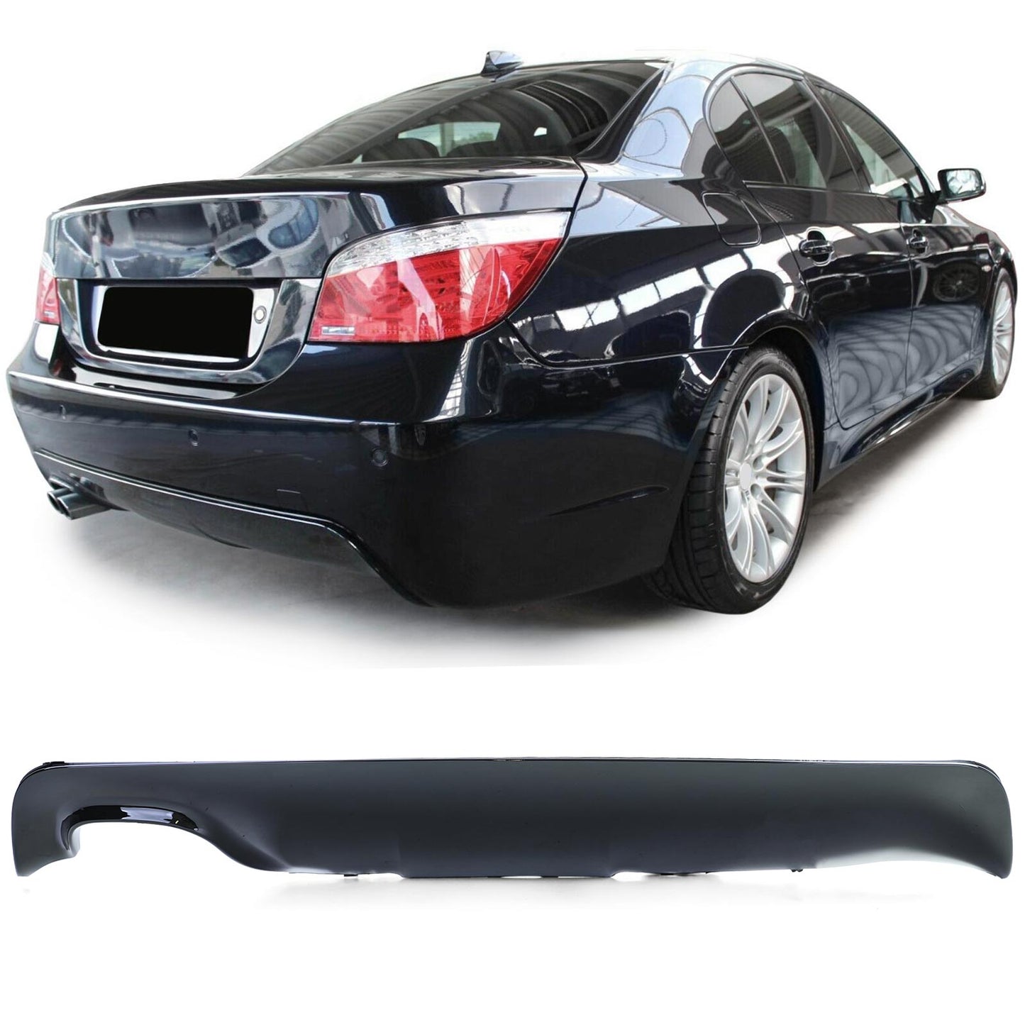 BMW Serie 5 E60 E61 03-10 Diffusore posteriore sportivo nero lucido