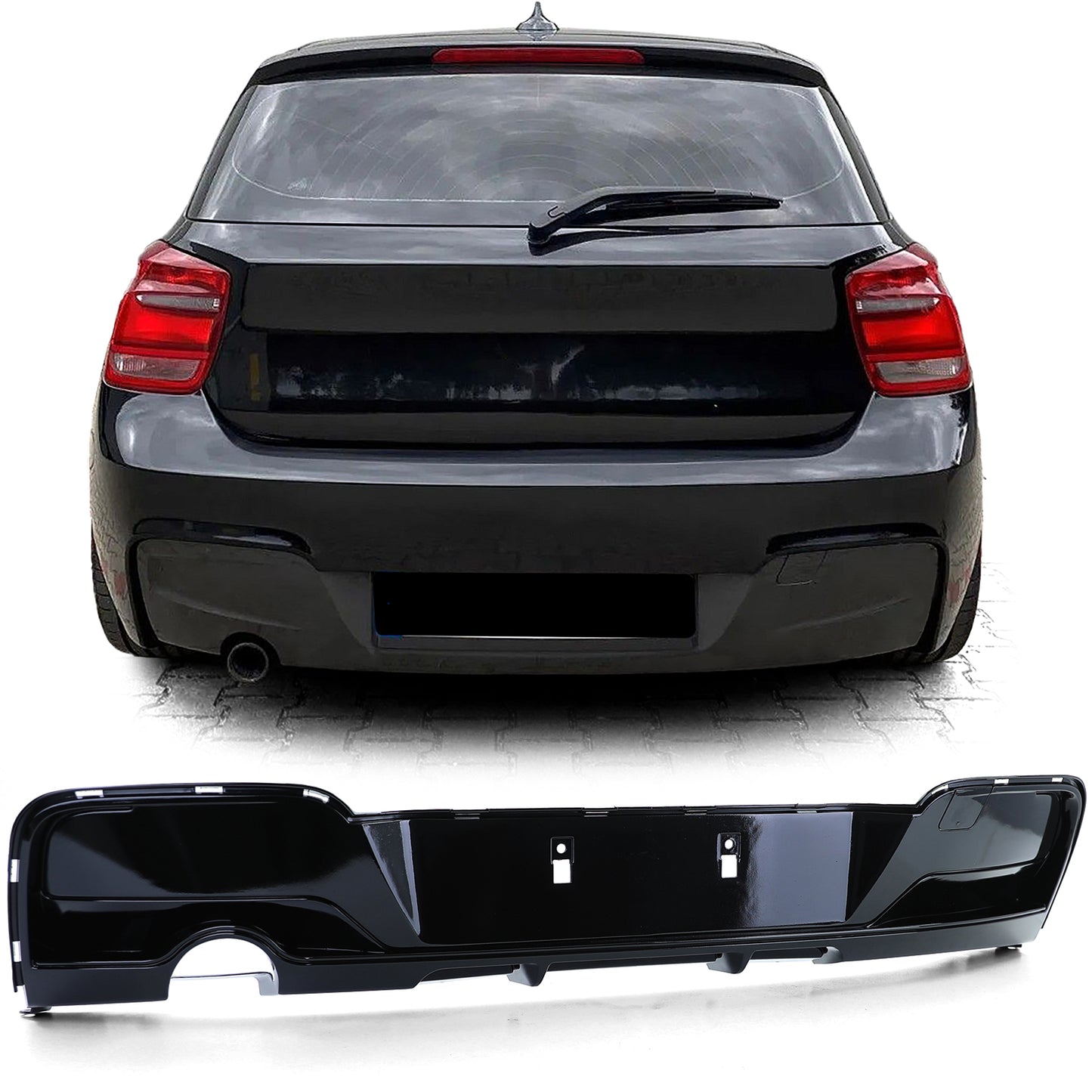 BMW F20 F21 114 116 118 120 11-15 Diffusore posteriore nero lucido