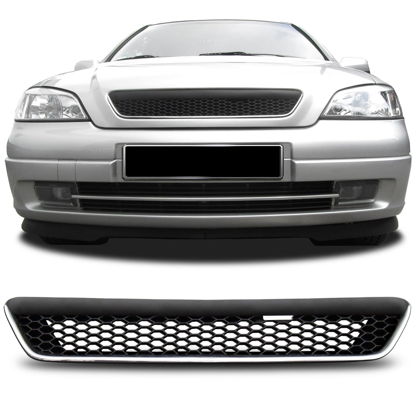 Opel Astra G 97-04 Griglia sportiva OPC a nido d'ape senza emblema nera