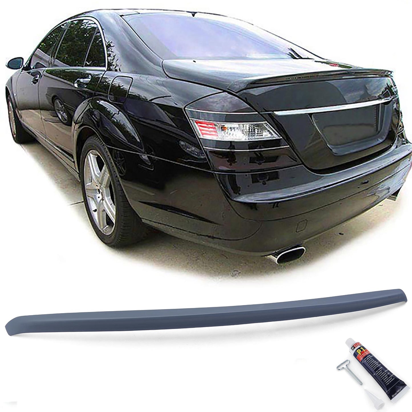 Mercedes S Klasse W221 05-13 Spoiler posteriore spoiler lip ottica sportiva Senza colore