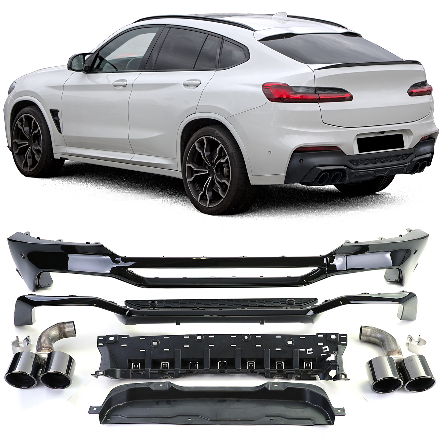 BMW X4 G02 18-21 PARAURTI POSTERIORE X4M + TERMINALI