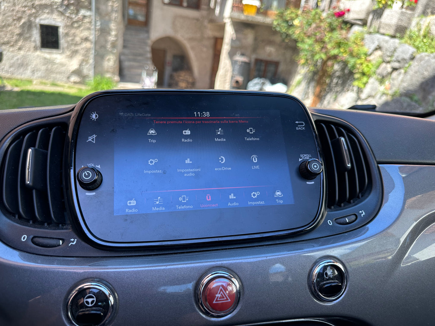 Fiat 500 Navigatore Uconnect 7” Originale Fiat Touch + Cornice