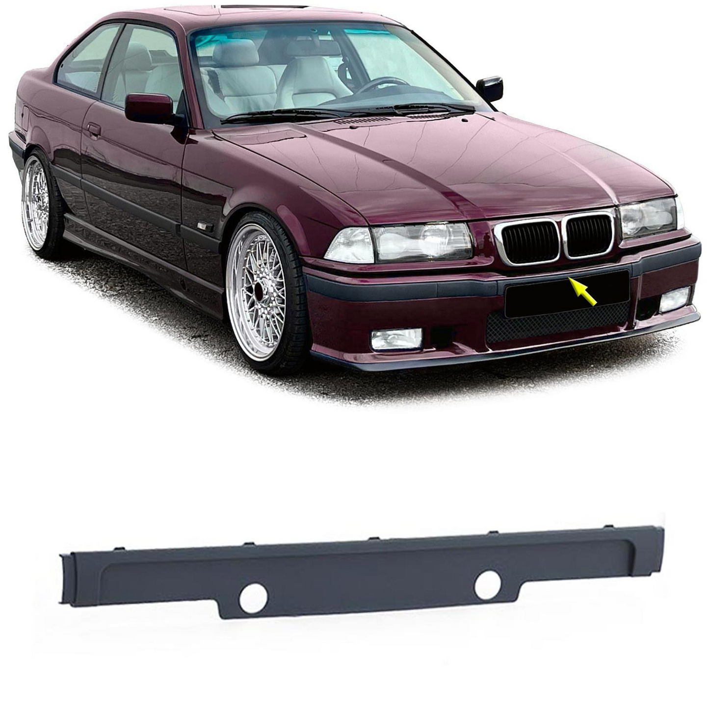 Portatarga per paraurti sportivo adatto per BMW Serie 3 E36 90-99