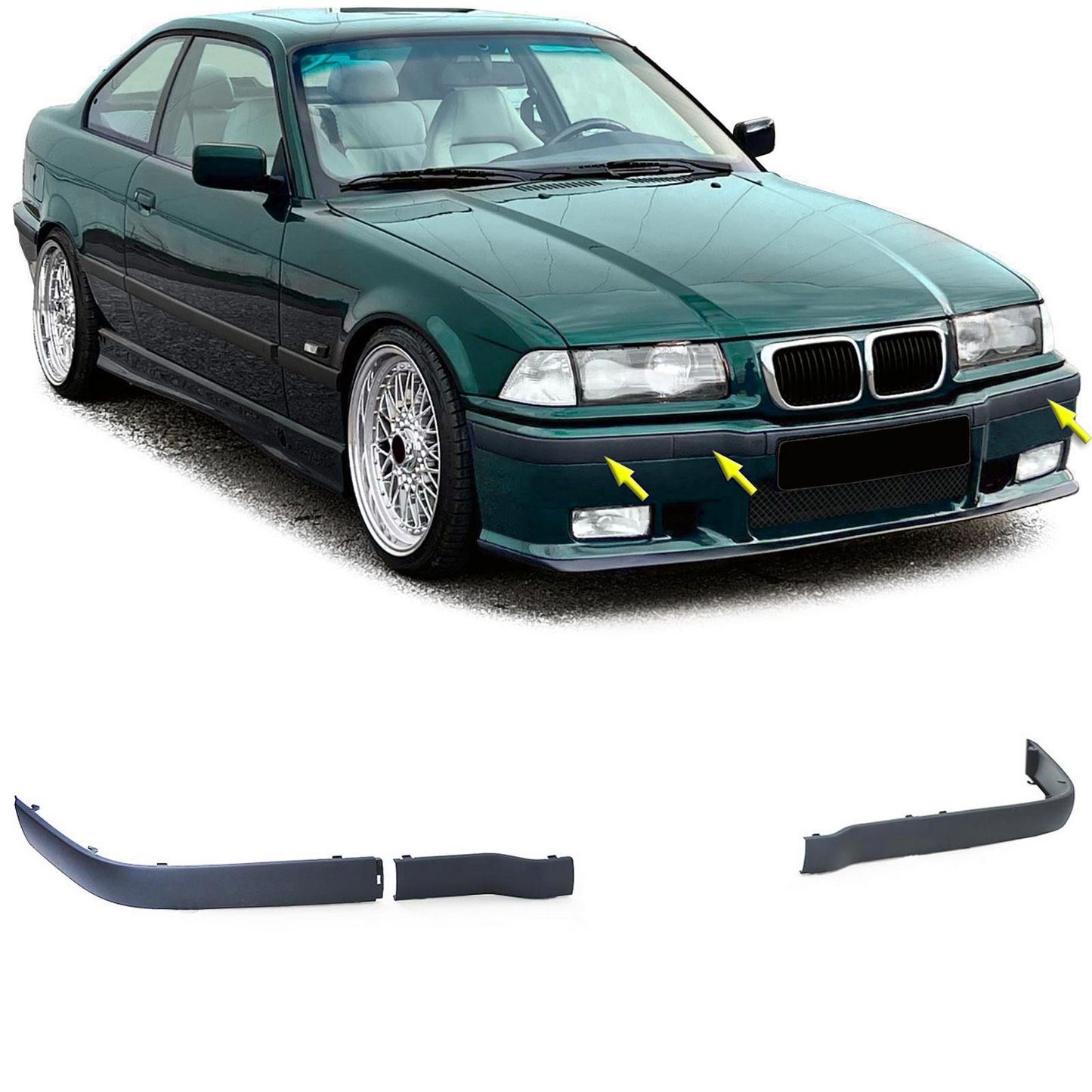 Set paraurti 3 pezzi per paraurti sportivo adatto per BMW Serie 3 E36 90-99