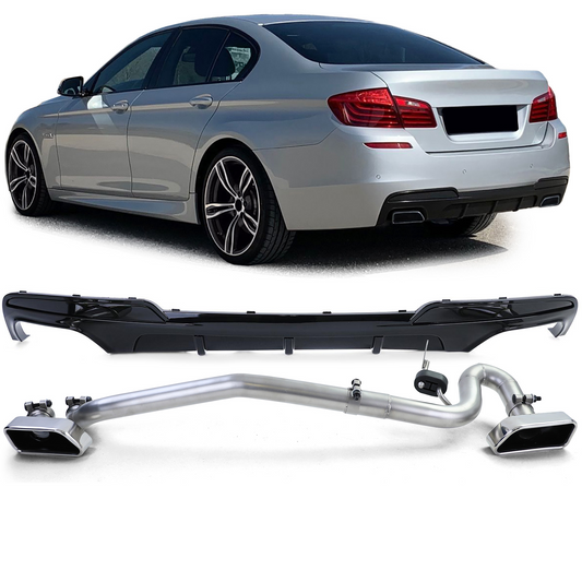 BMW F10 F11 Diffusore posteriore lucido + Terminali marmitte