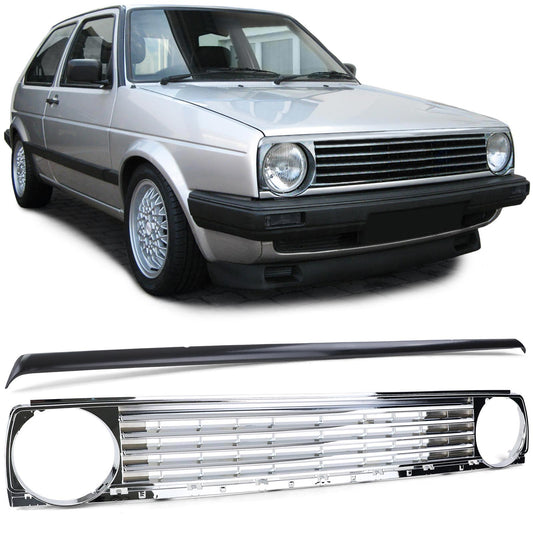 VW Golf 2 83-91 Griglia del radiatore senza emblema cromata con spoiler