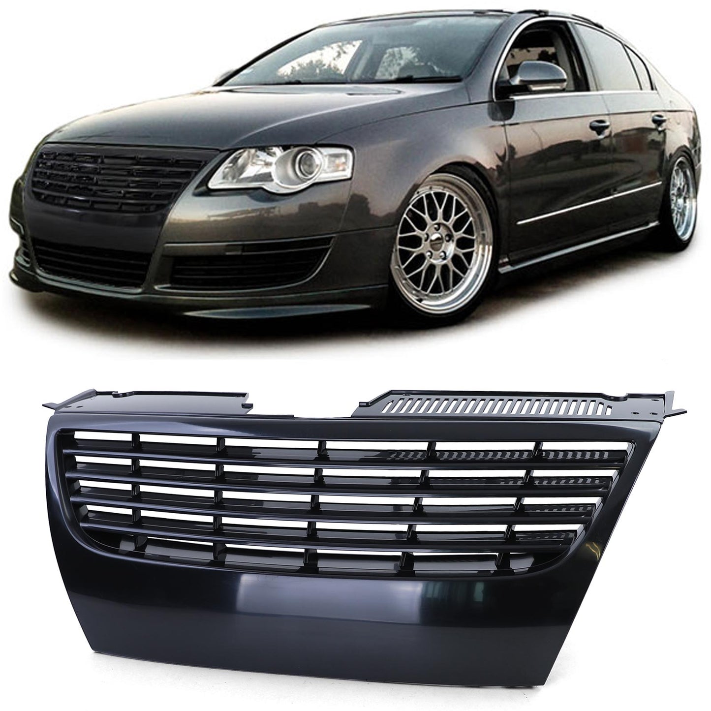 VW Passat B6 3C 05-08 Griglia della griglia sportiva senza emblema nera