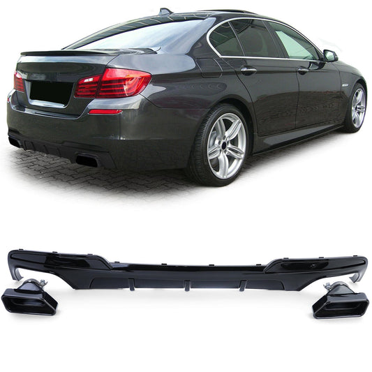 BMW F10 F11 535 Diffusore posteriore + terminali di scarico 550 performance nero lucido