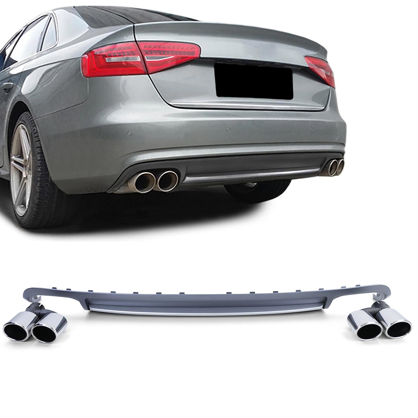Audi A4 B8 Limo Avant 07-11 Diffusore posteriore Audi S4 + Terminali