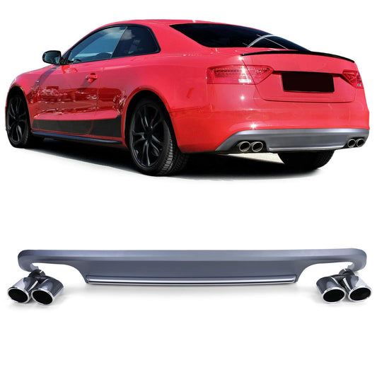 Audi A5 8T 11-17 Diffusore posteriore sportivo + doppi terminali Audi S5