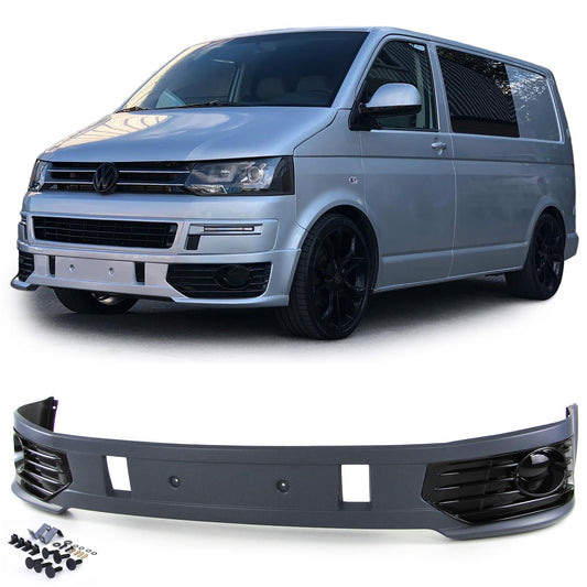 VW T5.2 09-15 Spoiler paraurti Sportline + griglia fendinebbia lucida