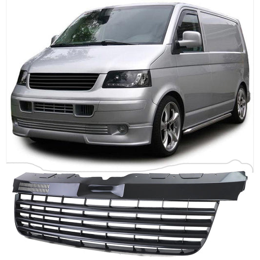 VW Bus T5 03-09 Transporter Griglia del radiatore senza emblema nero lucido