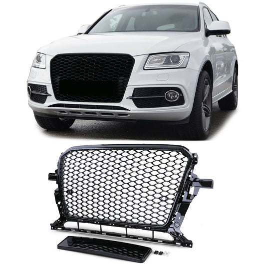 Audi Q5 8R 12-16 Griglia radiatore a nido d'ape senza emblema nero lucido