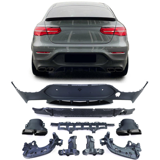 Mercedes GLC Coupe C253 16-19 Diffusore posteriore sportivo con terminali di scarico GLC 63 AMG