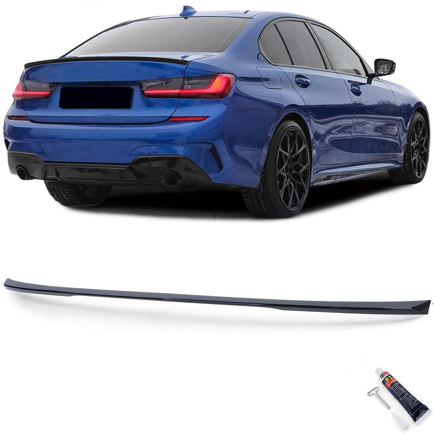 BMW Serie 3 G20 Limousine spoiler posteriore nero lucido