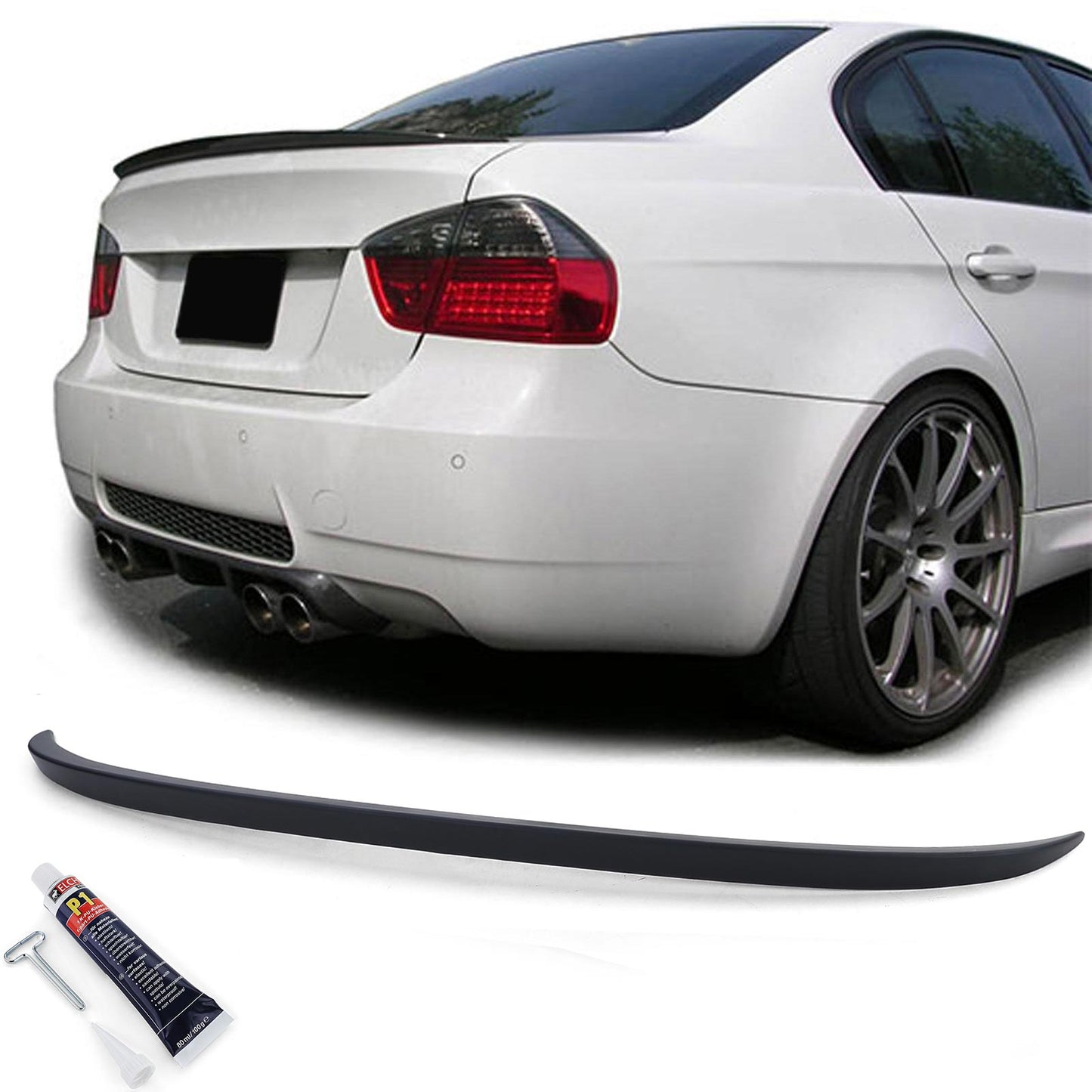 BMW serie 3 E90 berlina 05-11 Spoiler posteriore sportivo nero opaco