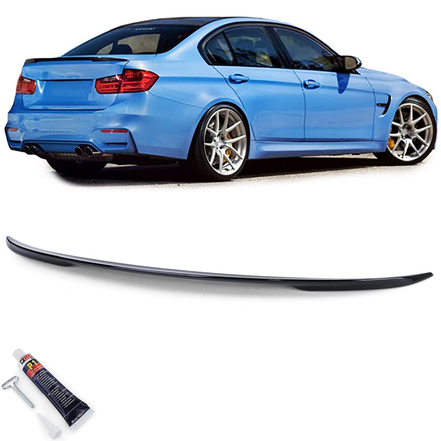 MW Serie 3 F30 Berlina F80 M3 11-19 Spoiler posteriore sportivo nero lucido