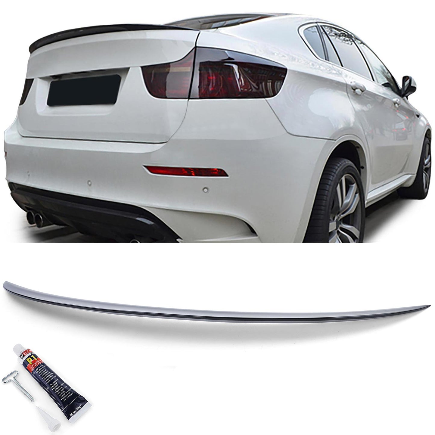 BMW X6 E71 08-14 Spoiler posteriore sportivo nero lucido