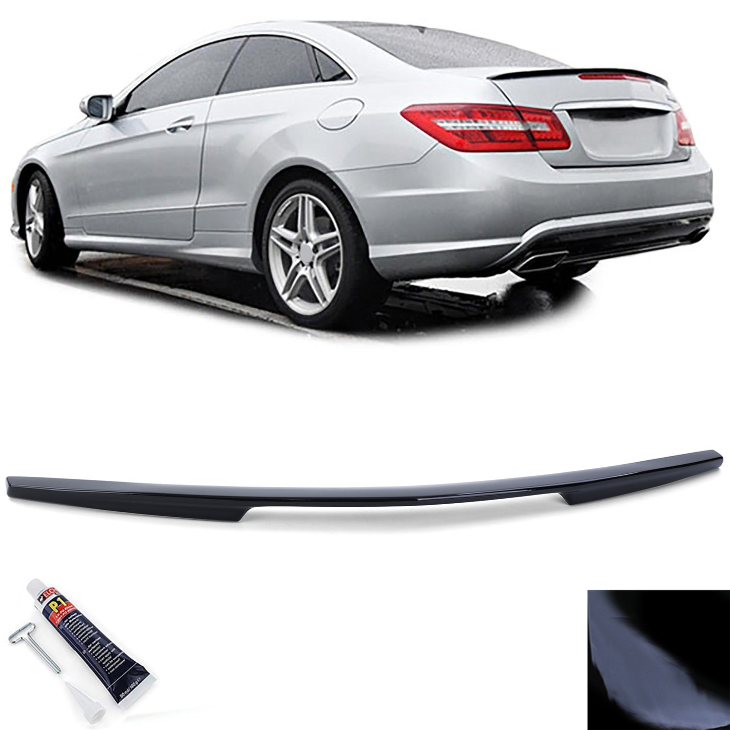 Mercedes Classe E C207 Coupe 09-16 Spoiler posteriore sportivo nero lucido