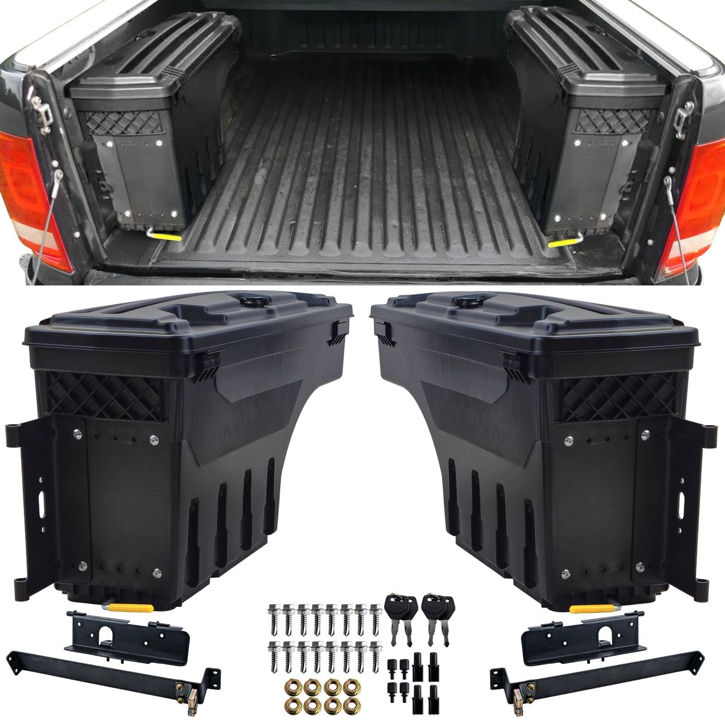 Box portaoggetti per area di carico in ABS con serratura destra+sinistra per VW Amarok dal 10