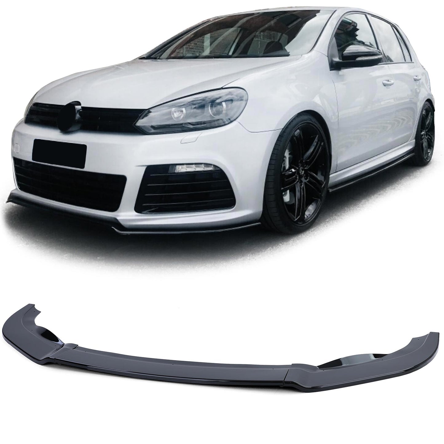 Golf 6 09-12 con paraurti R20 Spoiler anteriore lip performance nero lucido