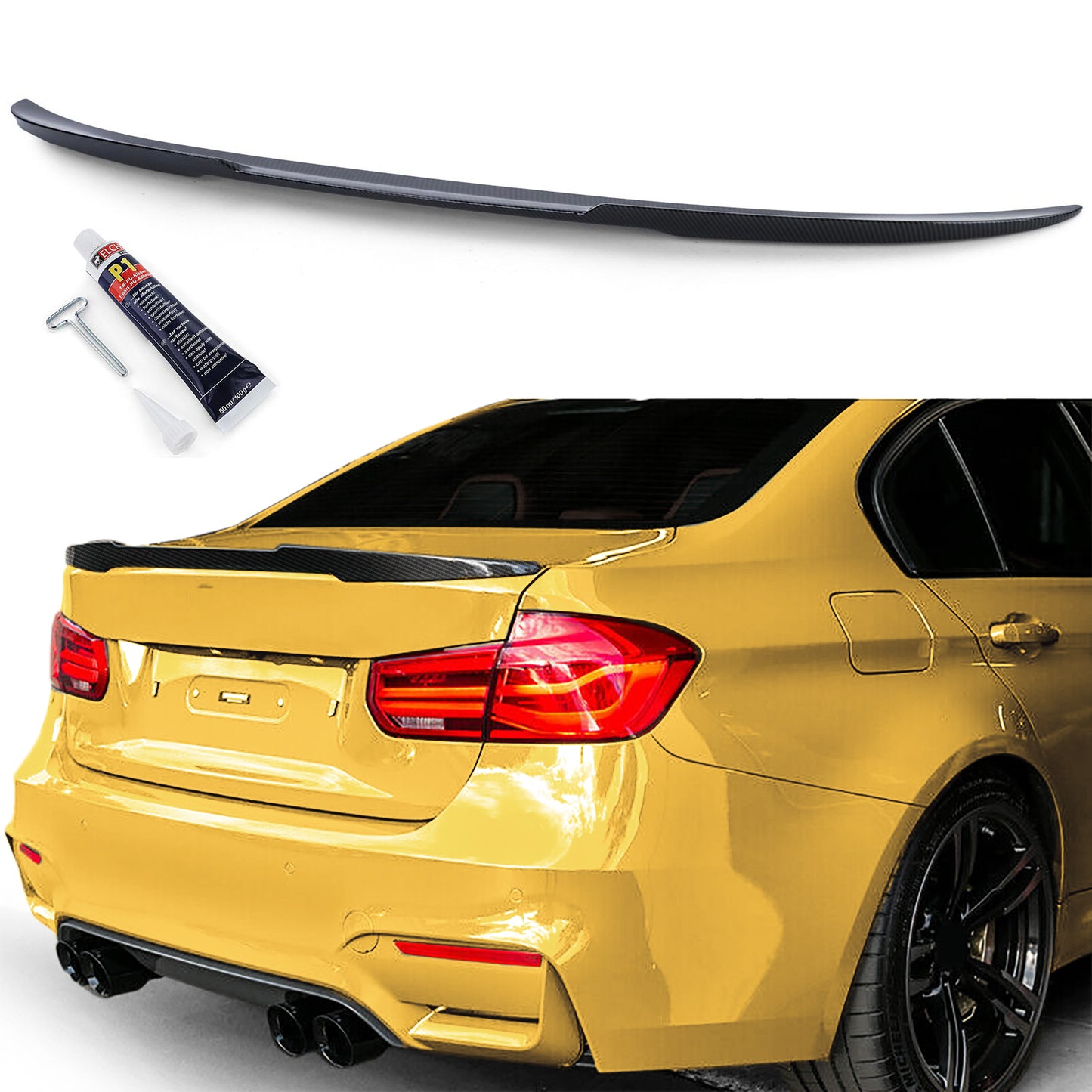 BMW serie 3 F30 F80 M3 11-19 Spoiler posteriore sportivo carbon look