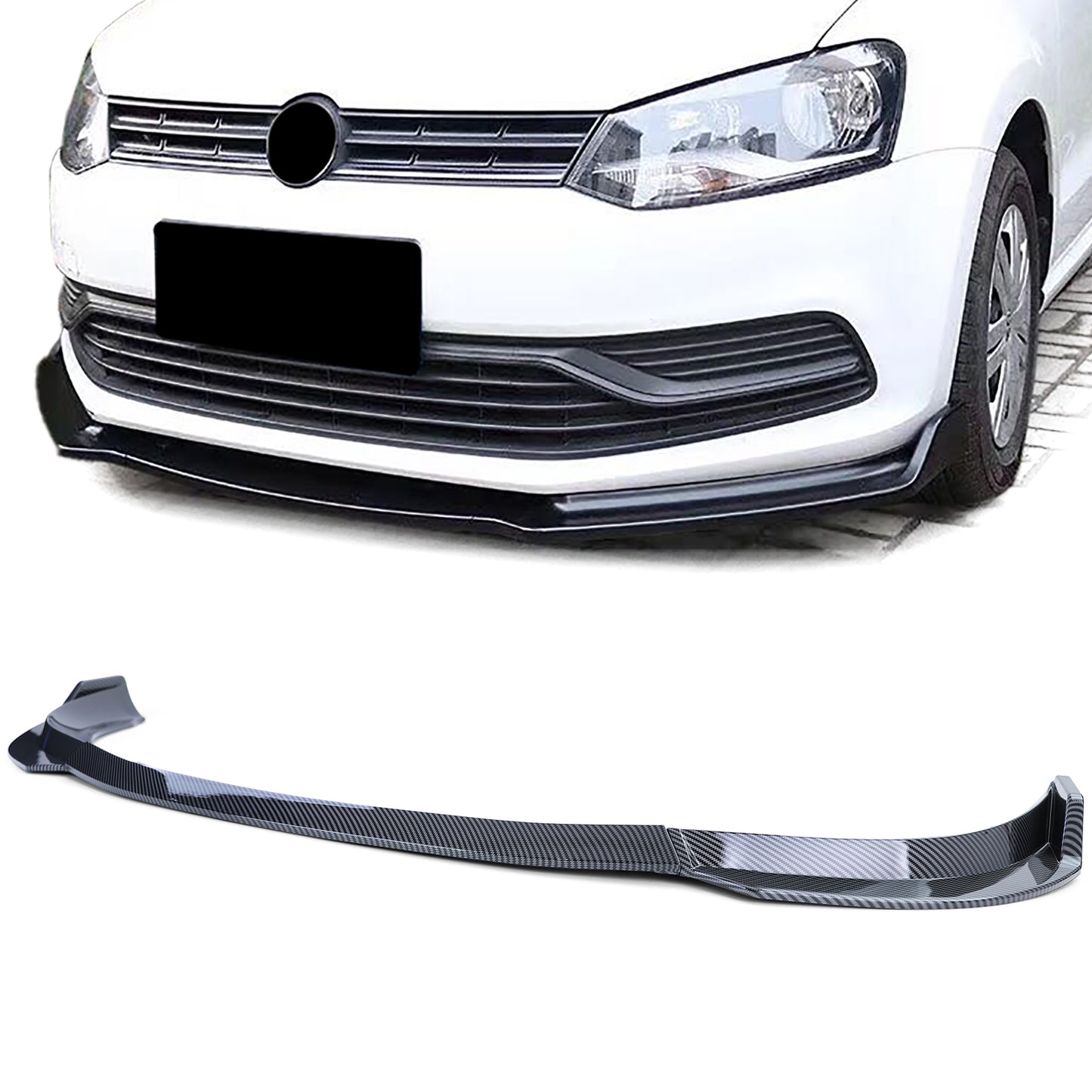 VW Polo V 6R 09-14 CUP spoiler anteriore labbro carbon look