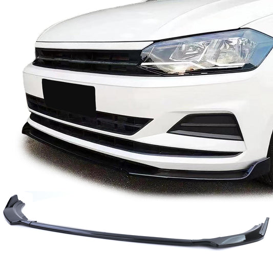 VW Polo VI 2G AW dal 17 Spoiler anteriore cup lip look sportivo nero lucido