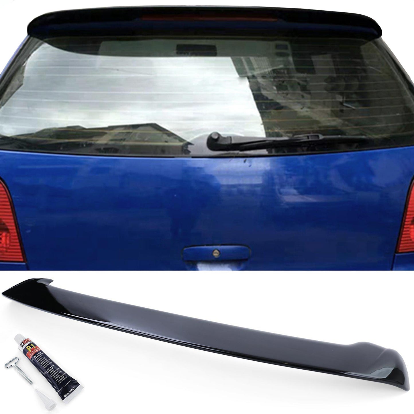 VW Polo 4 9N 9N3 01-09 Spoiler posteriore spoiler tetto nero lucido