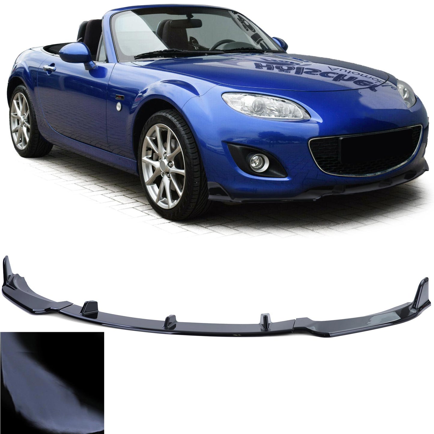 Mazda MX5 NC Facelift 08-14 Spoiler anteriore labbro paraurti nero lucido