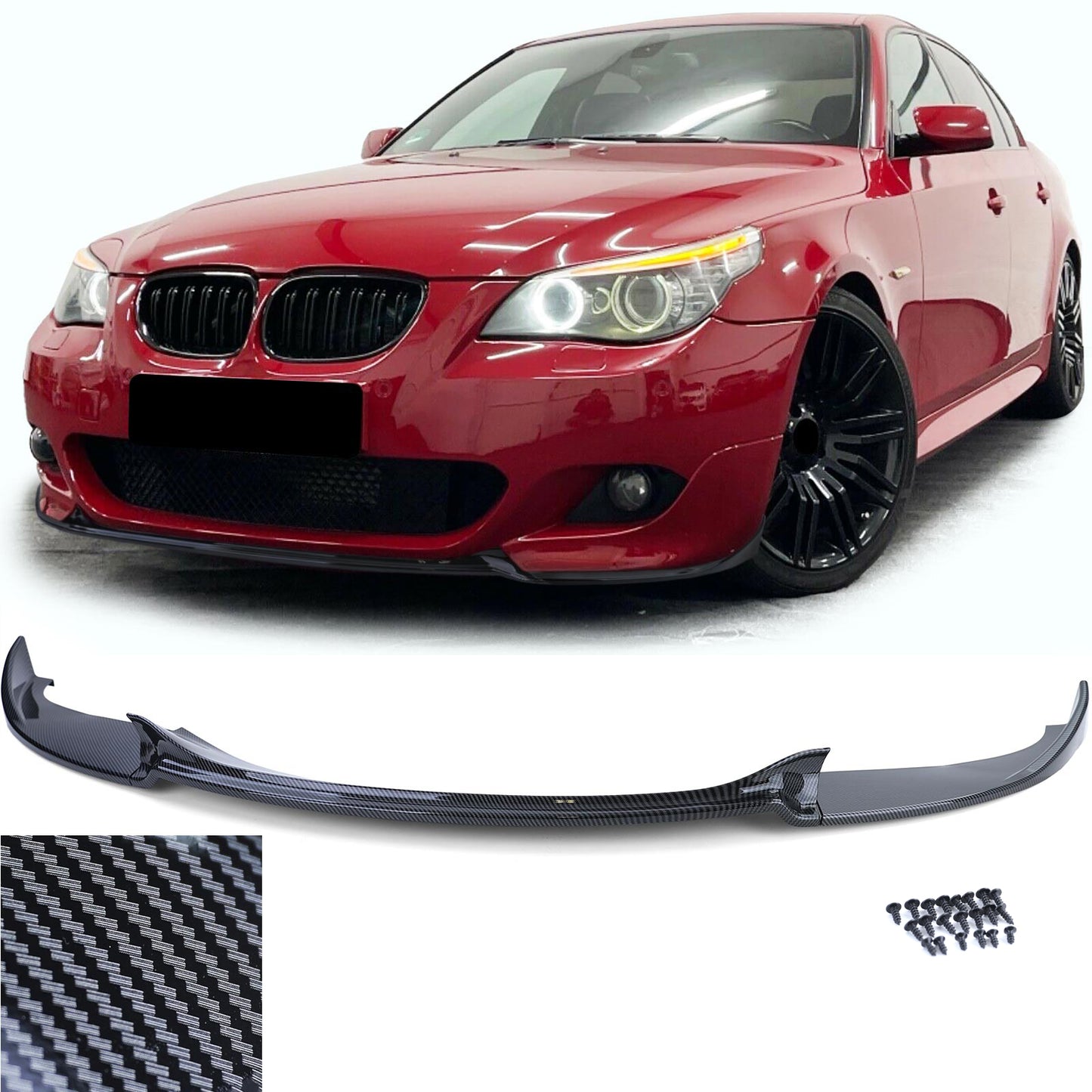 BMW Serie 5 E60 E61 07-09 Spoiler anteriore labbro paraurti carbon look