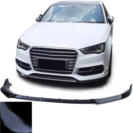 Audi A3 8V pre-lifting 12-16 Spoiler anteriore labbro paraurti nero lucido