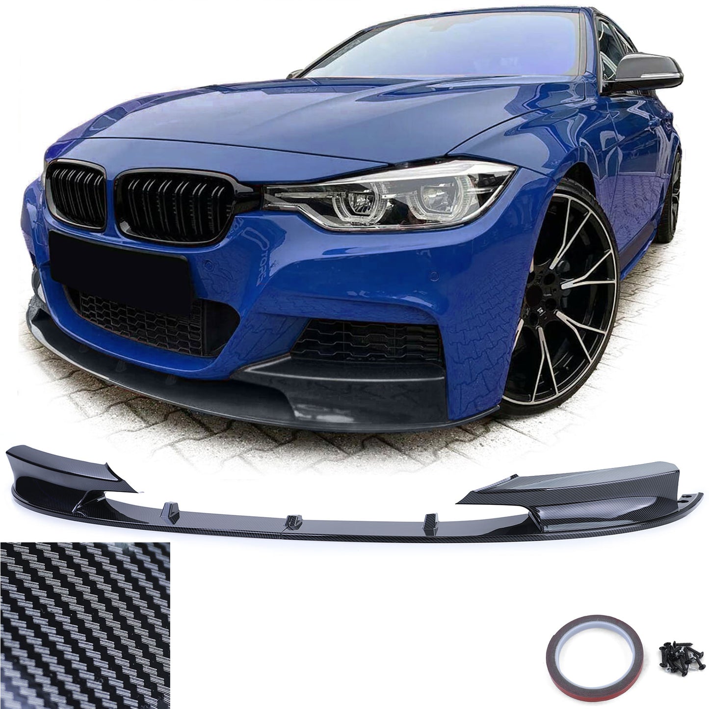 BMW serie 3 F30 F31 11-19 Spoiler anteriore labbro performance carbon