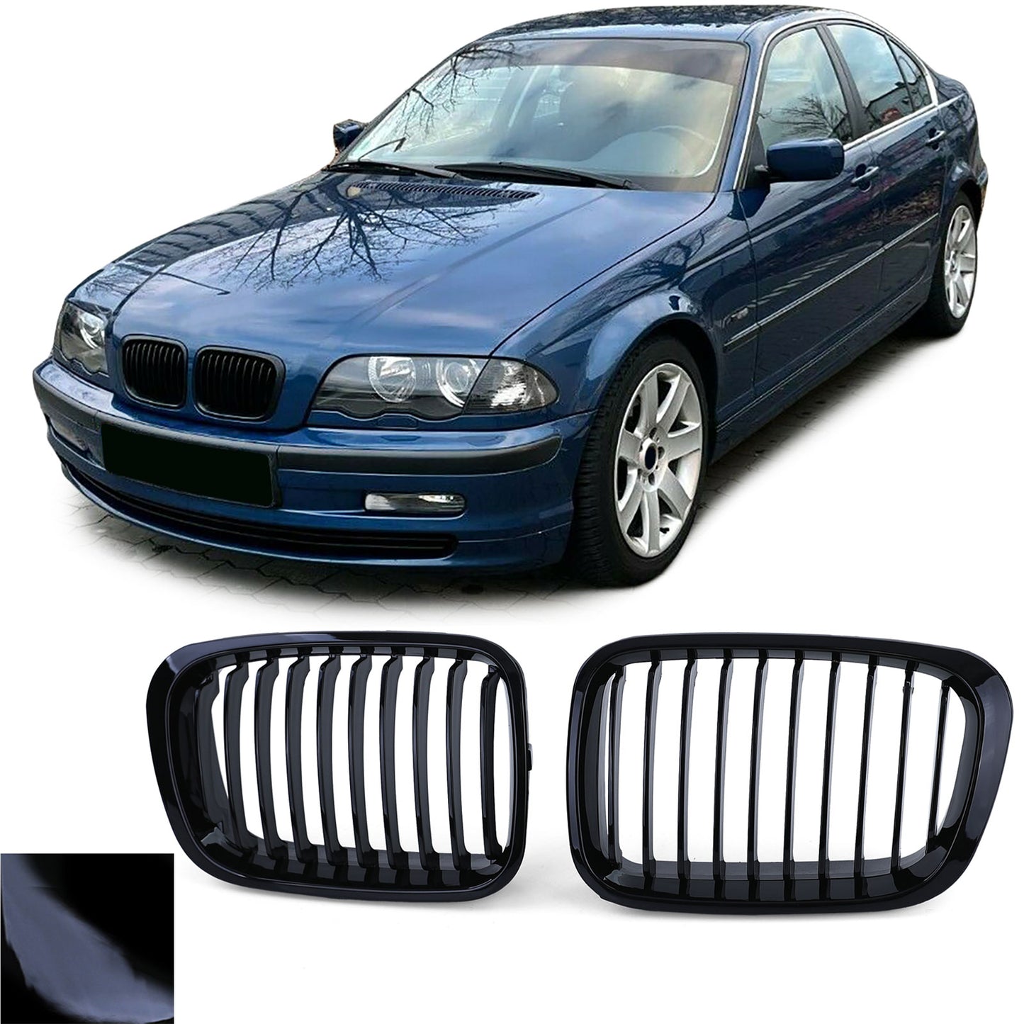 BMW Serie 3 E46 Limousine Touring 98-01 Griglia sportiva Performance Lucida Barra Singola