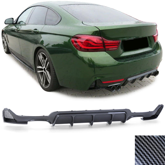 BMW Serie 4 F32 F33 F36 Diffusore posteriore in carbonio doppio tubo destro + sinistro