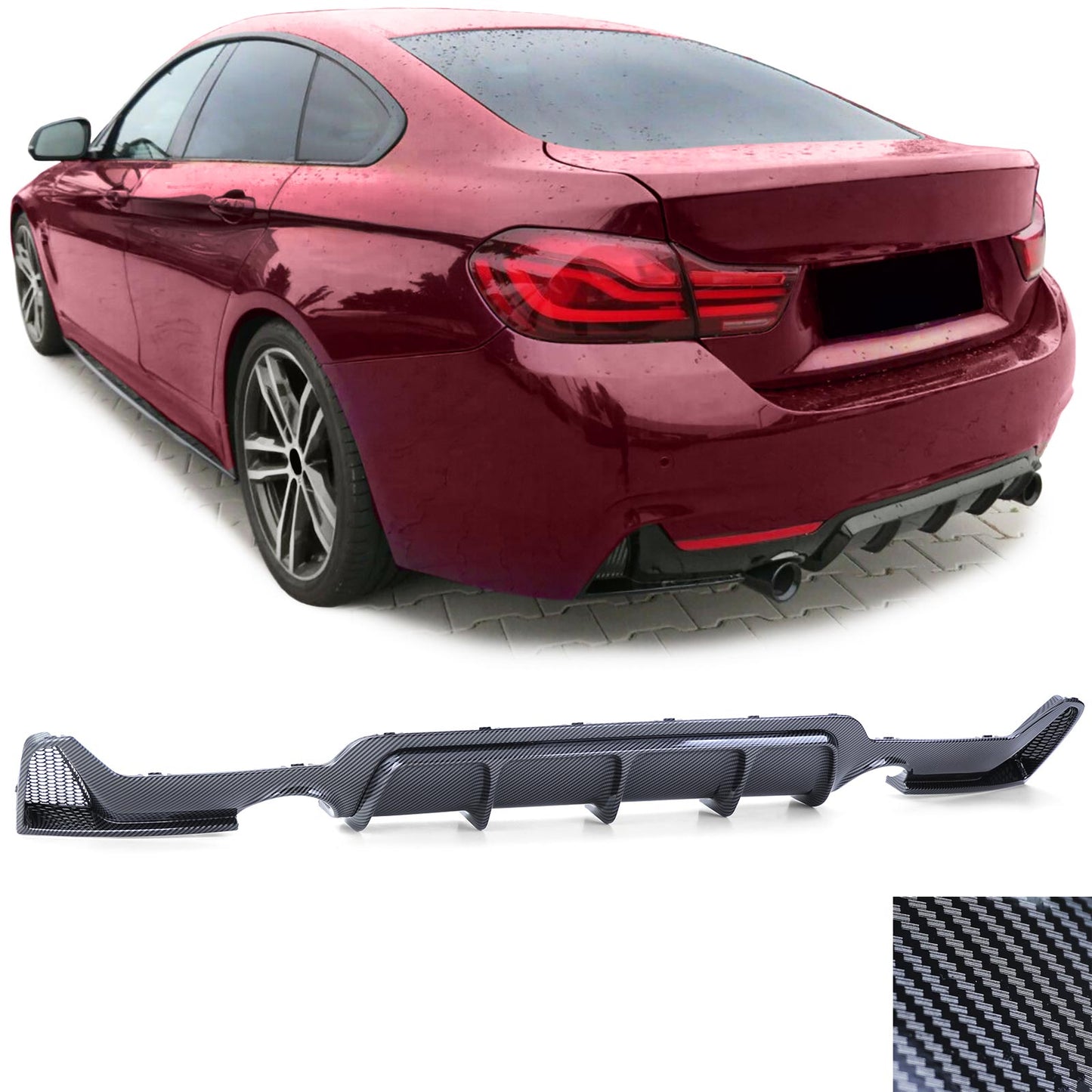BMW Serie 4 F32 F33 F36 435i 440i Diffusore posteriore in carbonio