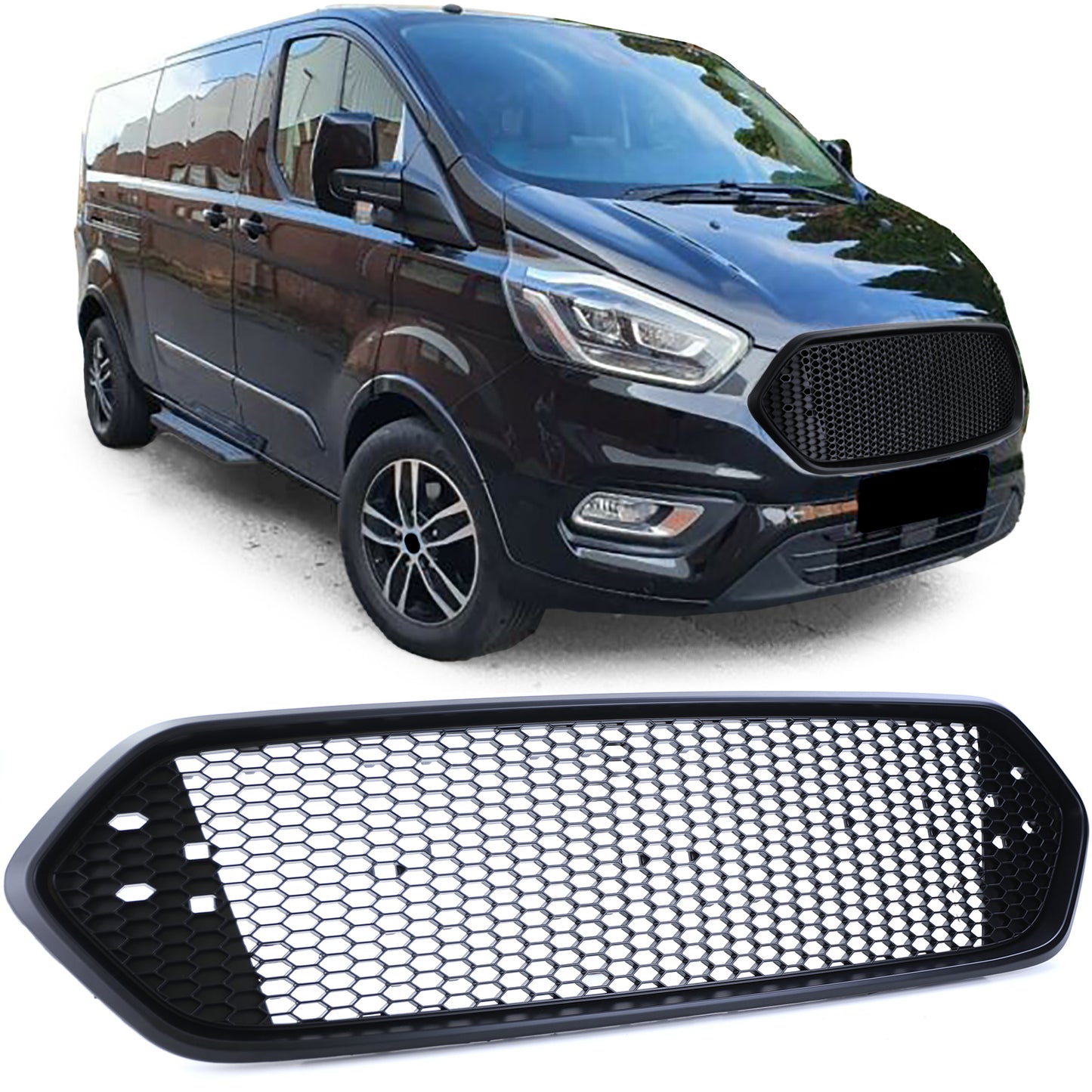 Ford Transit Custom dal 18 Griglia sportiva a nido d'ape senza stemma