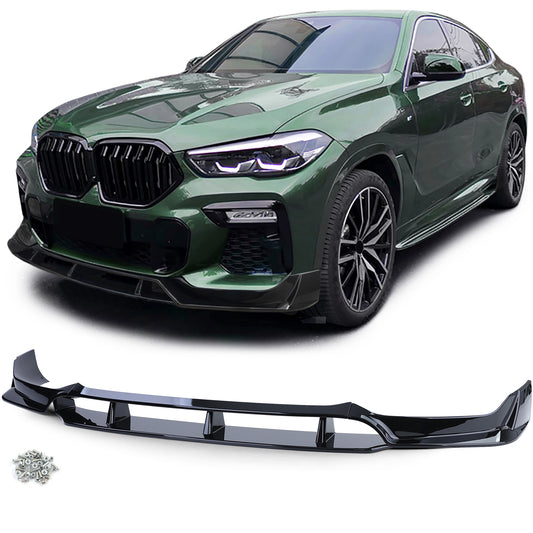 BMW X6 G06 dal 19 Spoiler anteriore labbro performance nero lucido