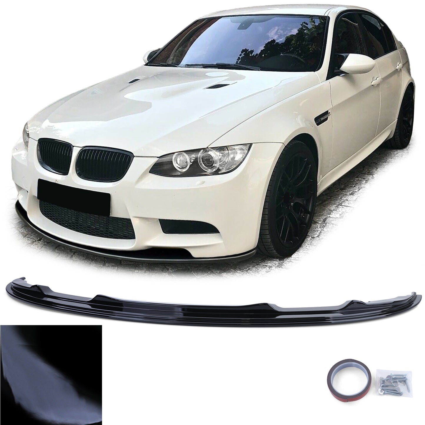 BMW serie 3 E90 E91 08-12 Spoiler anteriore labbro performance nero lucido