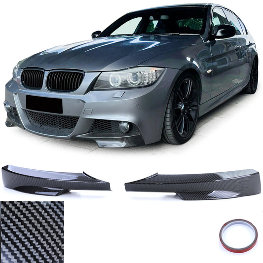 BMW Serie 3 E90 E91 08-12 Spoiler anteriore angoli alette splitter carbon look