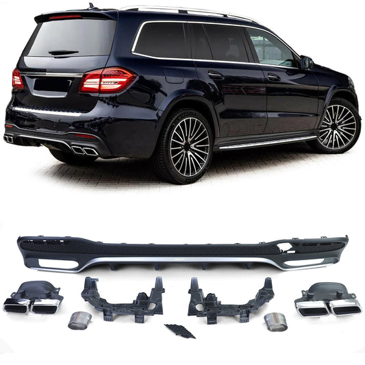 Mercedes GLS X166 15-19 diffusore posteriore sportivo con terminali di scarico