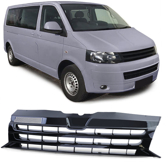 VW Bus T5 Facelift 09-15 Griglia radiatore sportiva senza emblema nero lucido