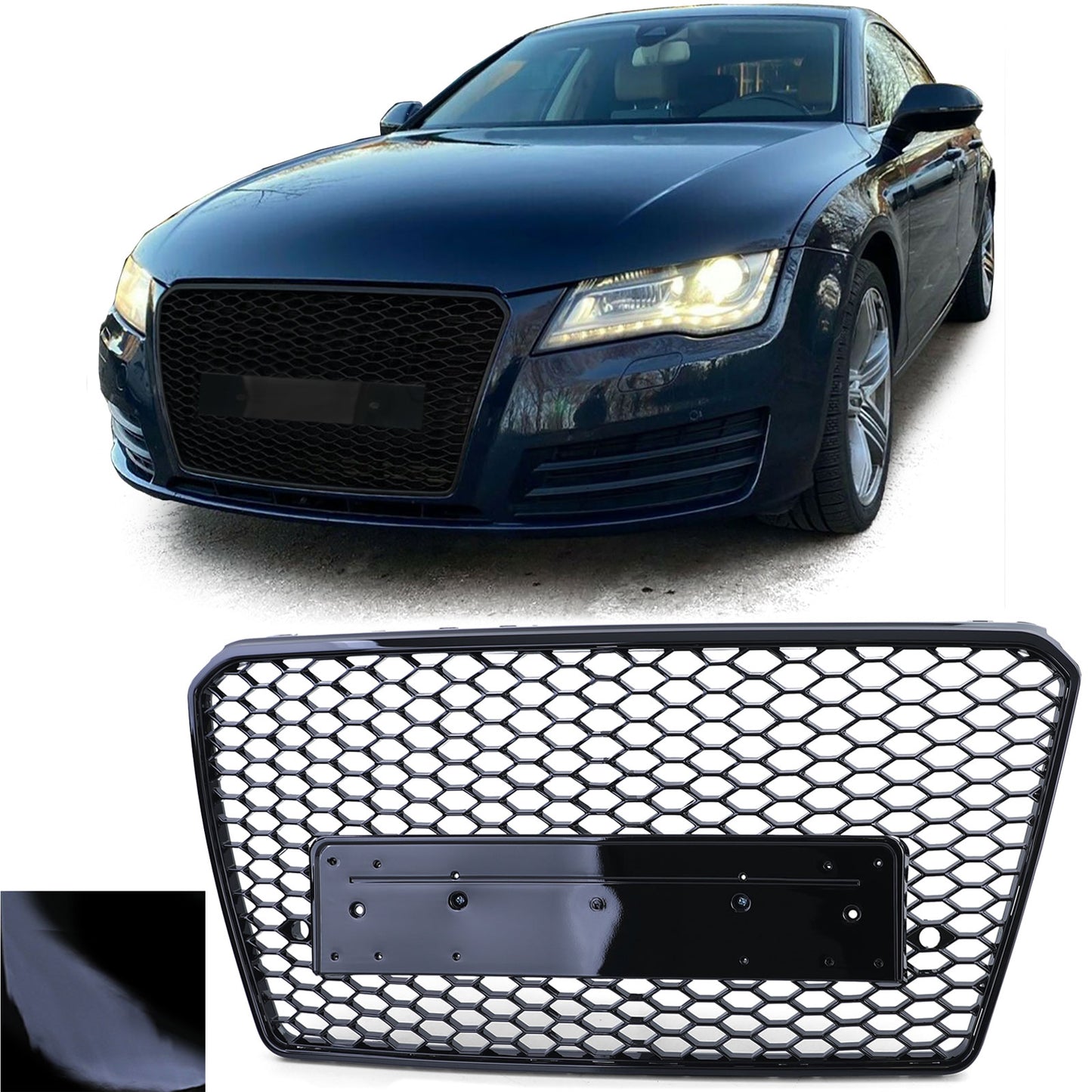 Audi A7 C7 4G 10-14 Griglia sportiva a nido d'ape senza emblema