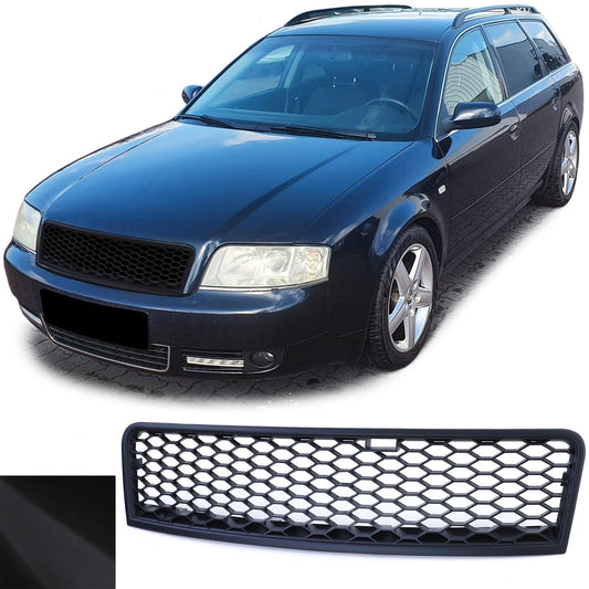 Audi A6 4B C5 Facelift 01-05 Griglia a nido d'ape senza emblema Nero opaco