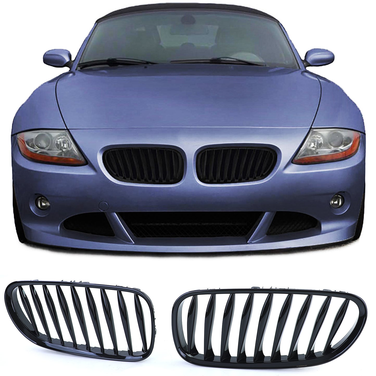BMW Z4 E85 E86 02-09 Griglia sportiva Performance nera lucida Barra Singola